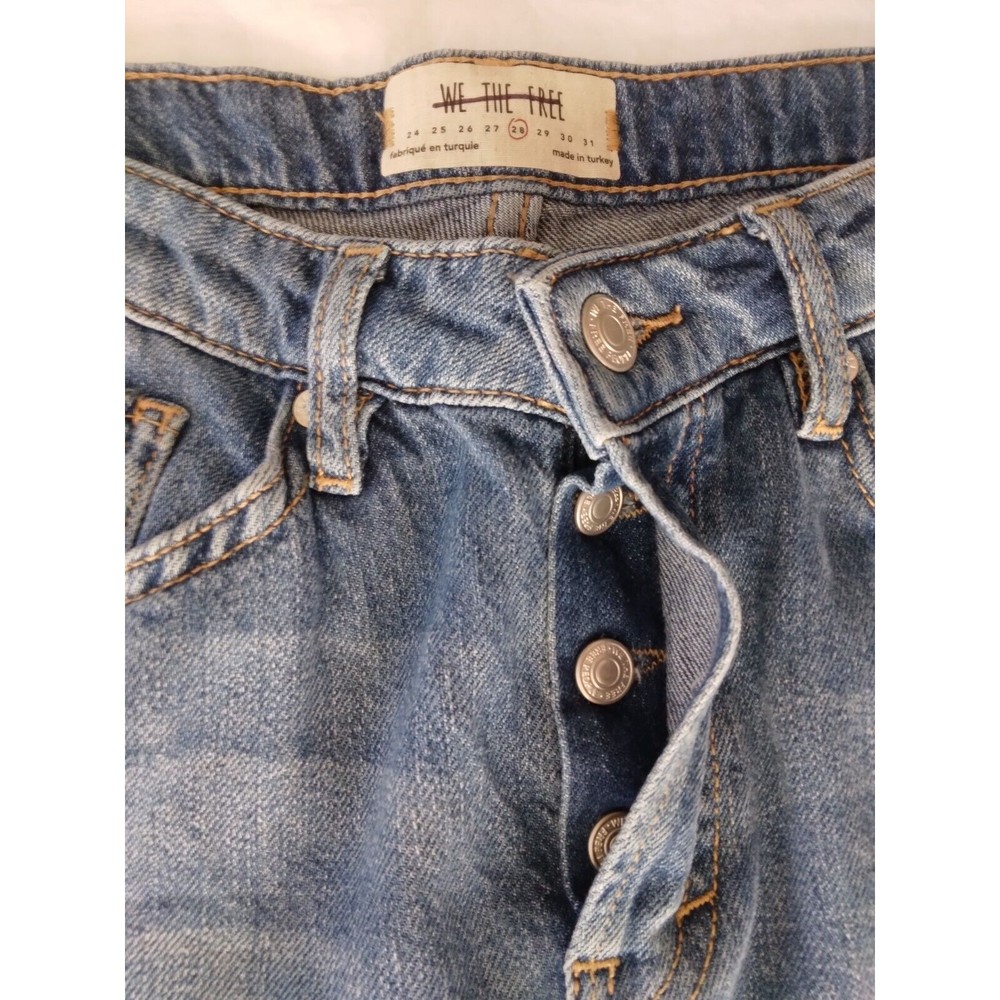 We The Free Heritage Flare Free People Jeans Size 28 Distressed Y2K Button Fly - Picture 9 of 14